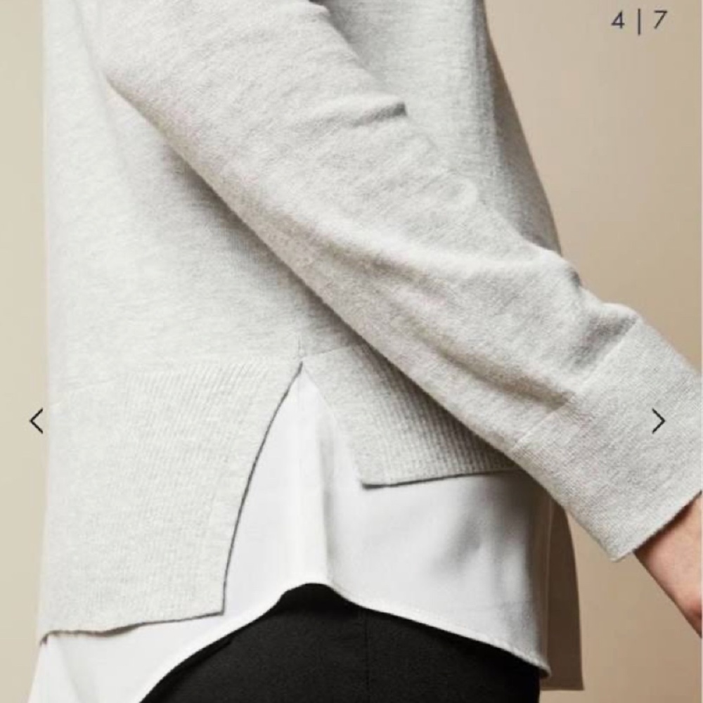 Ted Baker Nansea Floral Collar Mockable Grey Sweater - Picture 5 of 12